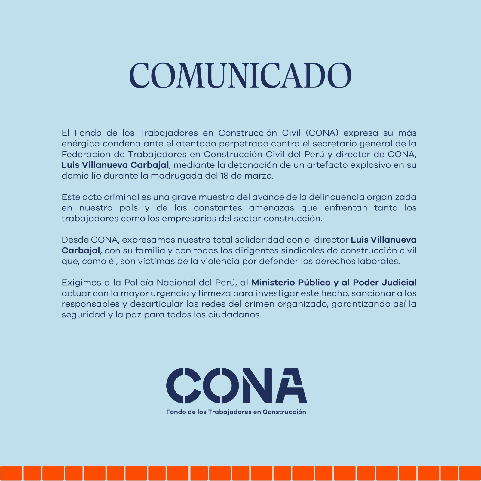 Comunicado atentado LVC